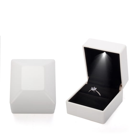 LED Light Jewelry Box – Proposal & Engagement Ring Display,Velvet Interior Storage Gift Box for Necklace & Earrings,Showcase Holder