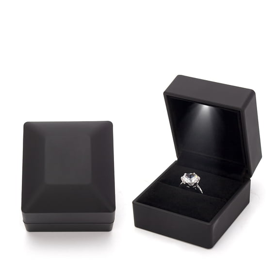 LED Light Jewelry Box – Proposal & Engagement Ring Display,Velvet Interior Storage Gift Box for Necklace & Earrings,Showcase Holder
