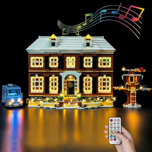 LED Light Kit Compatible with Lego Home Alone 21330 Building Blocks, Upgraded Original Movie Sound & Christmas Window Lights & Remote Control (Lights Only, No Model Set) Ultimate Edition