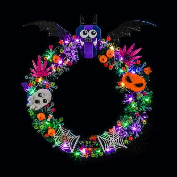 LED Light Kit Compatible with Lego Halloween Wreath, Decorative Lighting Compatible with Lego 40825 (Excluding Model)