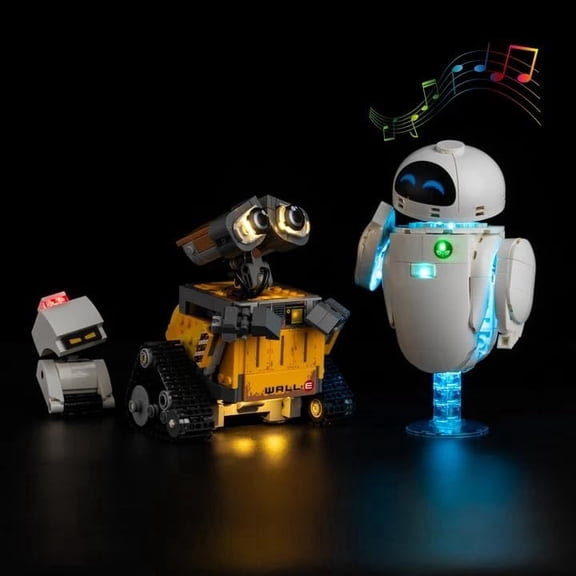 LED Light Kit Compatible with Lego Pixar Wall-E & EVE 43279, Upgraded with Original Movie Soundtrack Lighting Accessories,No Model(Sound Version)