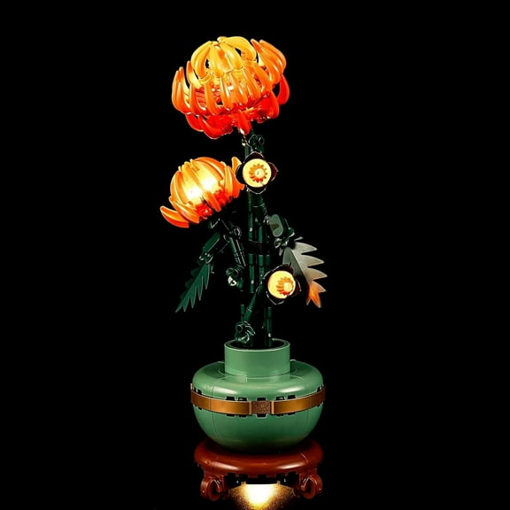 LED Light Kit for Lego 10368 Icons Chrysanthemum Flower Dcor Set, Compatible with Lego 10368 Building Blocks Model(Not Include Blocks Set)