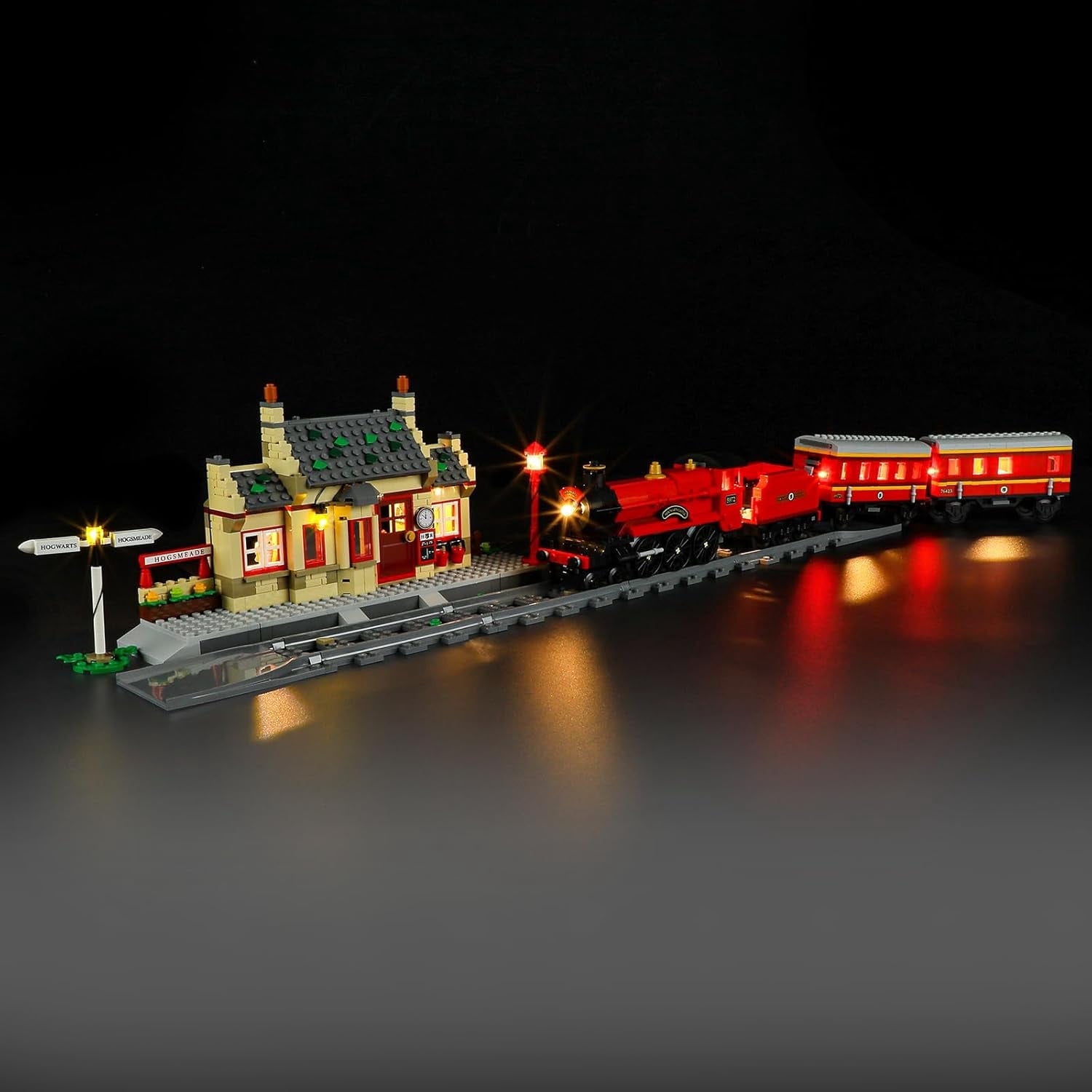 LED Light Kit for Lego 76423 Hogwarts Express & Hogsmeade Station Set, Compatible with Lego 76423 Building Blocks Model(Not Include Blocks Set)