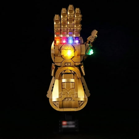 LED Light for Legos 76191 Infinity Gauntlet Collectible Building Kit, Decoration Lights for Thanos Hand Gauntlet Model, Remote Control DIY Lighting for Infinity Stones,Pack Without Building Block