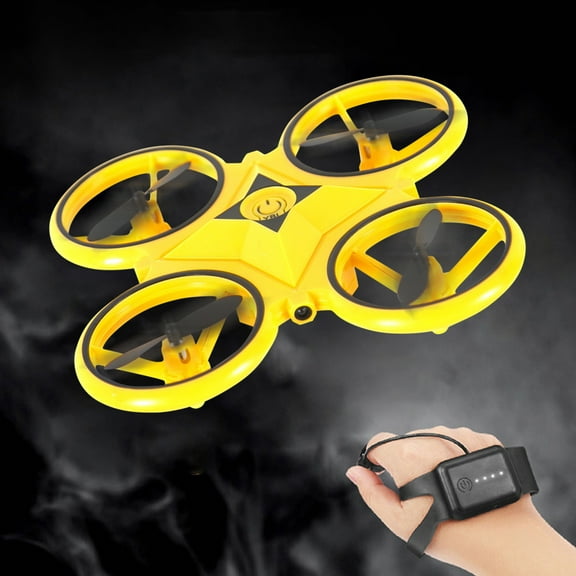 LED Light Mini Drone with 4CH Camera - Watch/Gesture Control Quadcopter for Kids, 360° Flip & Obstacle Avoidance, Fixed Height Flying Toy Gift