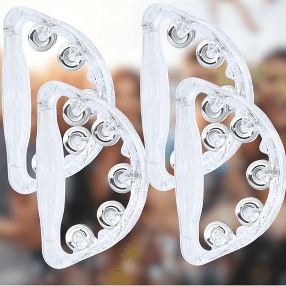 LED Light Up Musical Tambourines: Glow In The Dark Party Supplies Handheld Musical Flashing Tambourine - Led Tambourines Percussion Instruments for Adult Bar Wedding Dance Floor