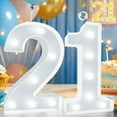 thumbnail image 1 of Pooqla LED Light up Numbers, Warm White and Cool White Decorative Lighted Marquee Sign for Party, Wedding, Bar,Room Decor, Birthday Decoration, Number 21, 1 of 6
