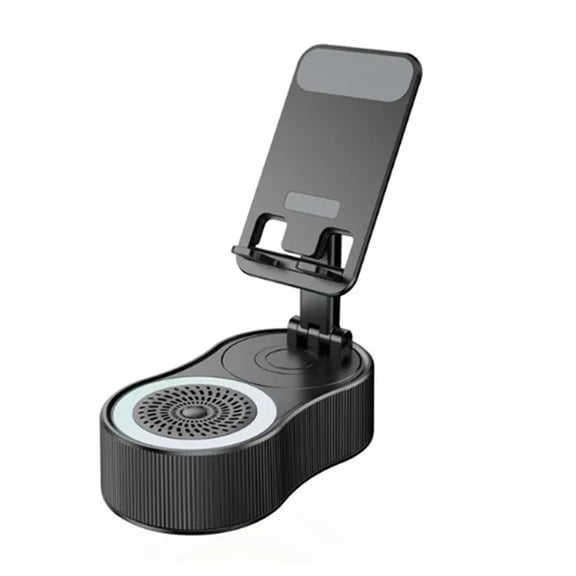 LED Light Phone Stand With Bluetooth Speaker, Adjustable Tablet Holder Portable Wireless 2.0 Channel Loudspeaker, Waterproof USB Rechargeable Outdoor Camping Audio Support With Induction Connection