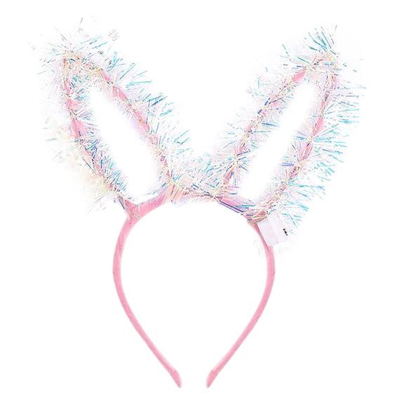 LED Light Up Rabbit Ear Headband, Women's Flashing Light Up Headband for Parties, Glowing Bunny Ears Hair Accessory for Christmas Halloween and Festivals - B