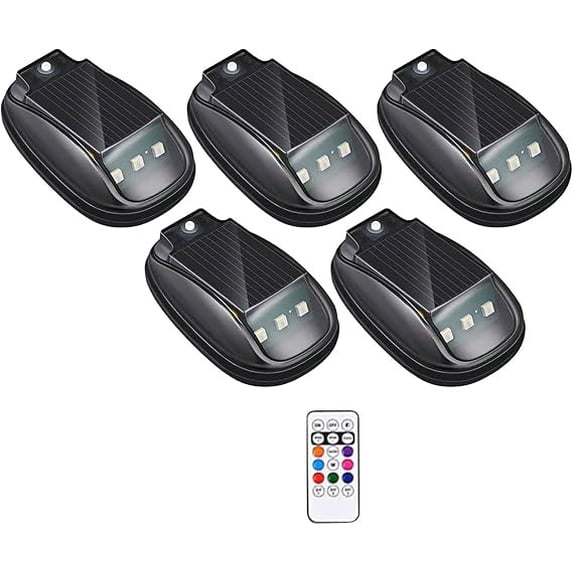 LED Light Roof LED Lamp for Car Truck RV Waterproof Car Roof Wireless Solar Light with Remote Control (5Pc)
