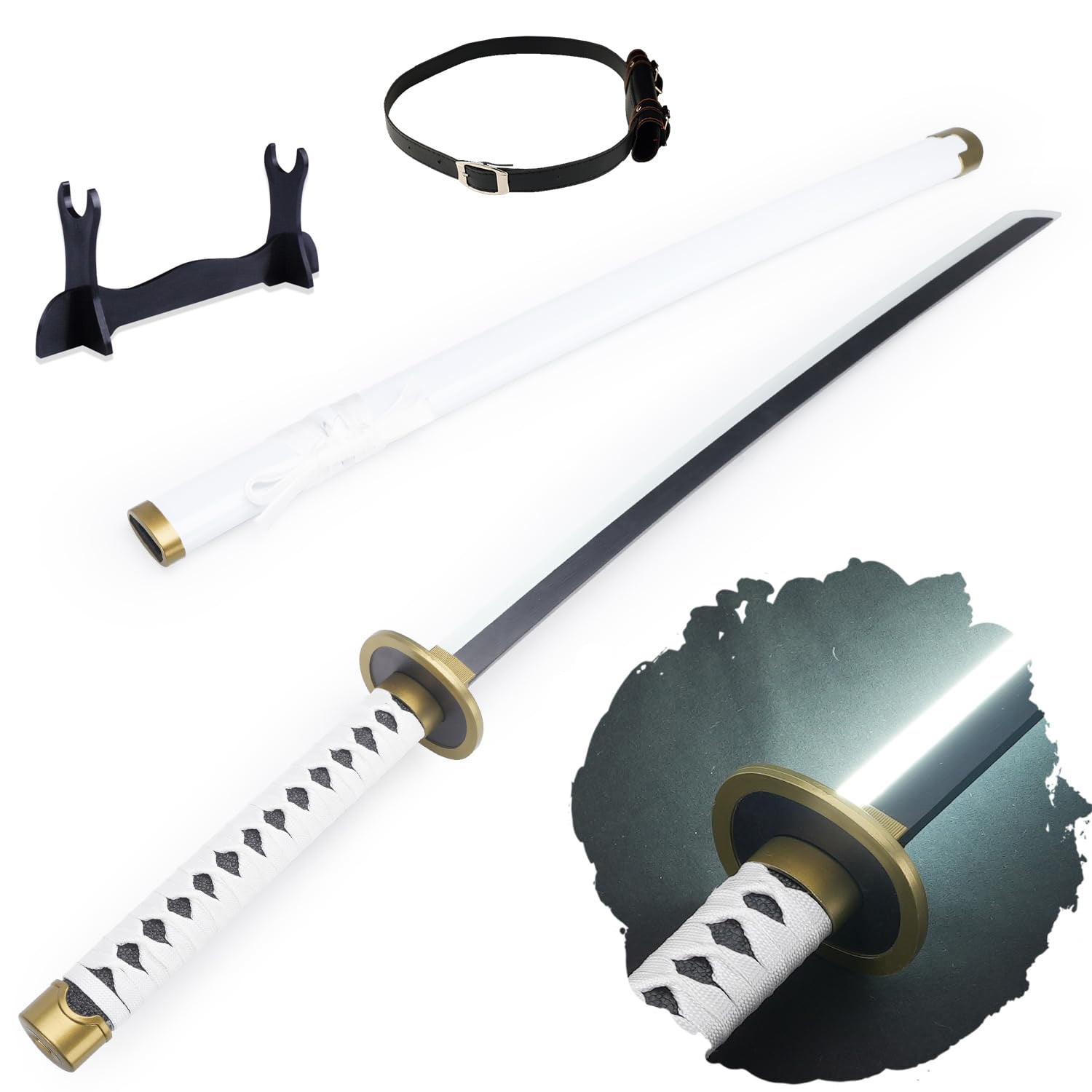 LED Light Roronoa Zoro Sword Wado Ichimonji with Belt and Holder ...
