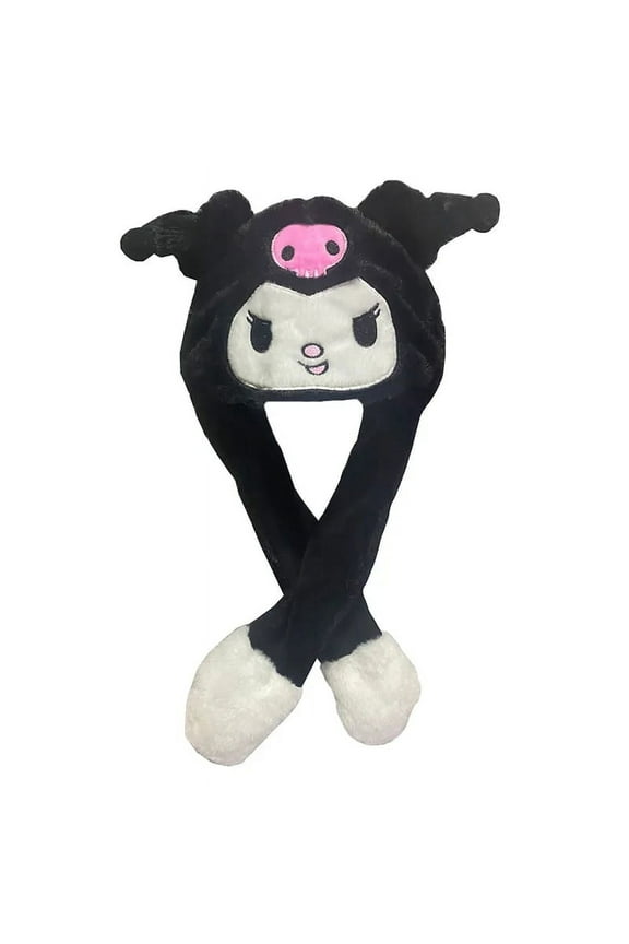 LED Light Sanrioed Kuromi Cinnamoroll Kitty Glowing Plush Ear Move Hat Anime Cartoon Jumping up Ear Novetly Cap Gift for Kids