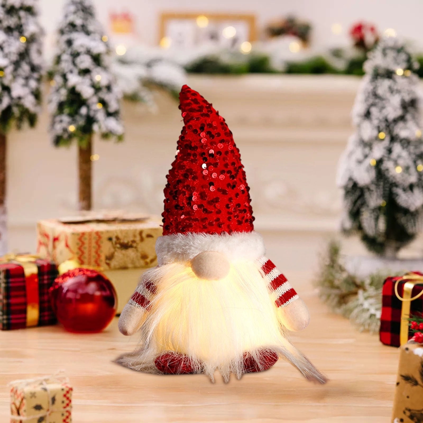 LED Light Up Santa Claus and Rudolph Doll Set for Christmas Decorations ...