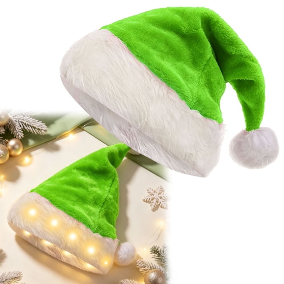 LED Light Up Santa Hat, Glow Christmas Party Hat for Adults, Plush ...
