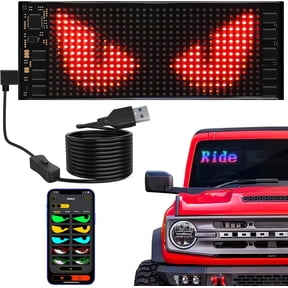 LED Light Signs for Car, 7x3 Flexible USB 5V Bluetooth APP Control Full Color Programmable Scrolling LED Car Sign, Custom Text Pattern Animation LED Panel for Taxi Shop Home Office
