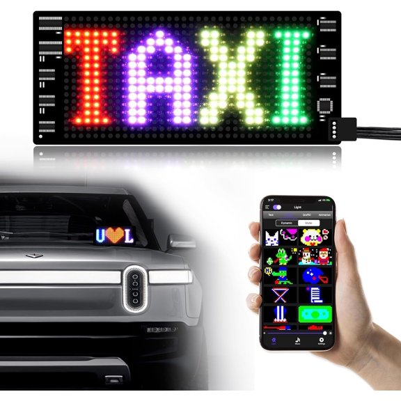 LED Light Signs for ,Programmable APP Control,DIY Editor Text, Patterns, Animations for Room Party Bar (3"x 7")