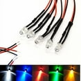 thumbnail image 1 of LED Light Single Bulb Pre-Wired Cable Clear Lens 5-12V DC 5mm Bright Round Top, 1 of 9