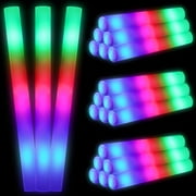 Toner Depot 100-Pack 18-Inch Multi-Color LED Foam Glow Sticks with 3 Modes for Parties, Concerts, Events