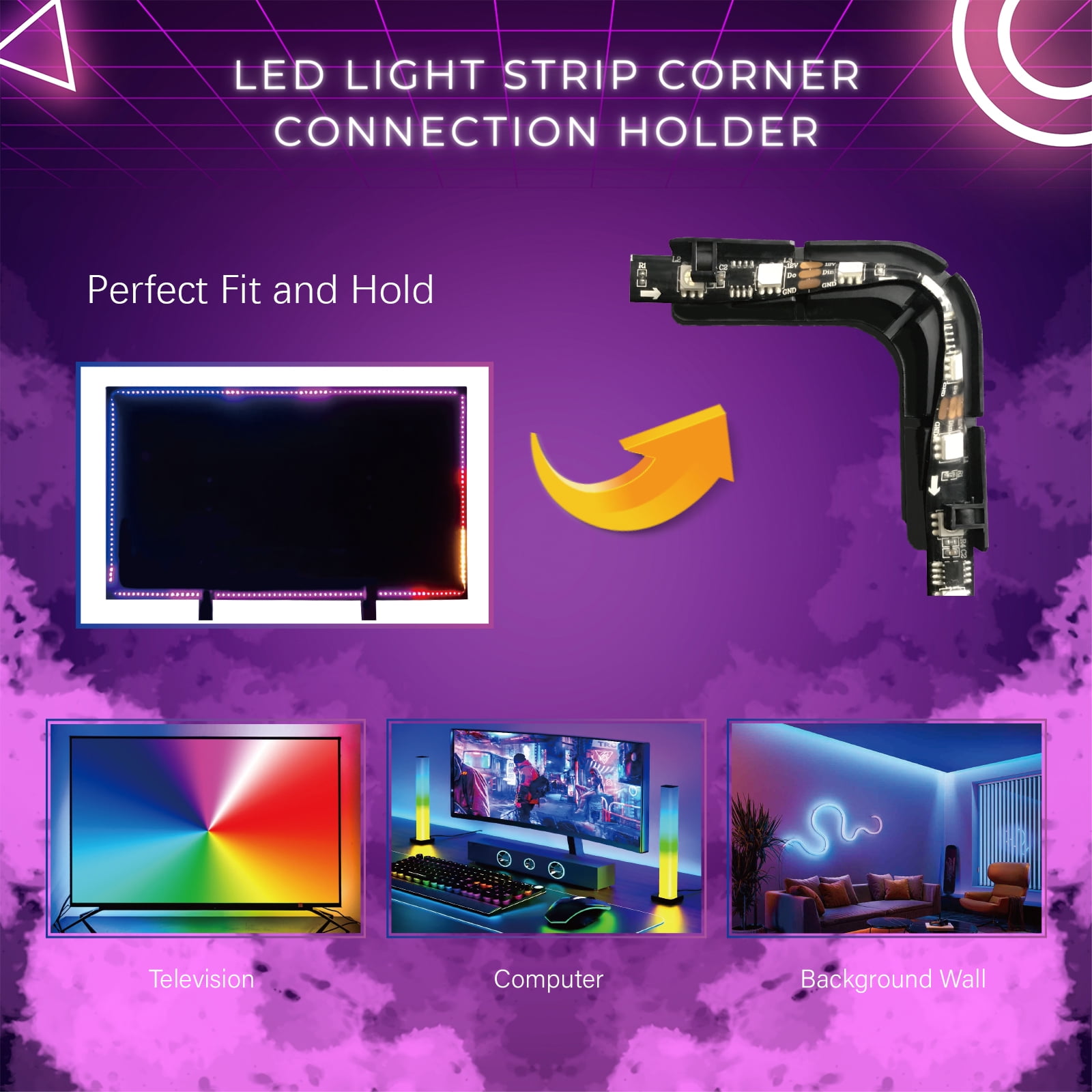 LED Light Strip Corner Connection Holder LED Light Strip Connectors