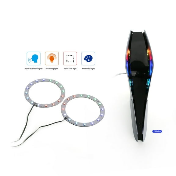 LED Light Strip For PS5 /PS5 Pro/PS5 slim Disc Digital Edition Console, 7 RGB Colors Strip Light Kit Decoration Lamp for PlayStation 5 Console