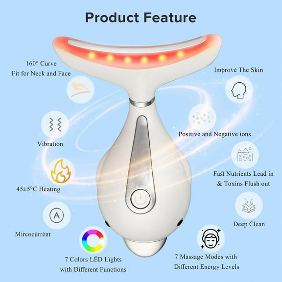 LED Light Therapy Device, Face Massager Tool for Women, Electric Neck Eye Lift Massage Kit with Color LED, Red Light Therapy for Skin Beauty Firm Tightening Dog House