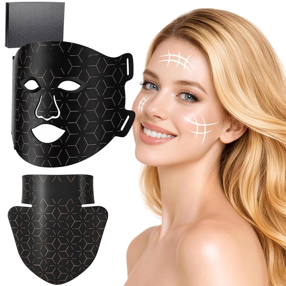 LED Light Therapy Mask for Face, Silicone Reusable Facial Skin Care Tool for Home and Travel Use