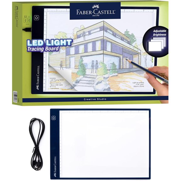 LED Light Tracing Board: Adjustable Light Up Drawing Board, LED Drawing Pad, Tracing Light Box, Light Pad & Board for Artists, Hobbyists & Adults