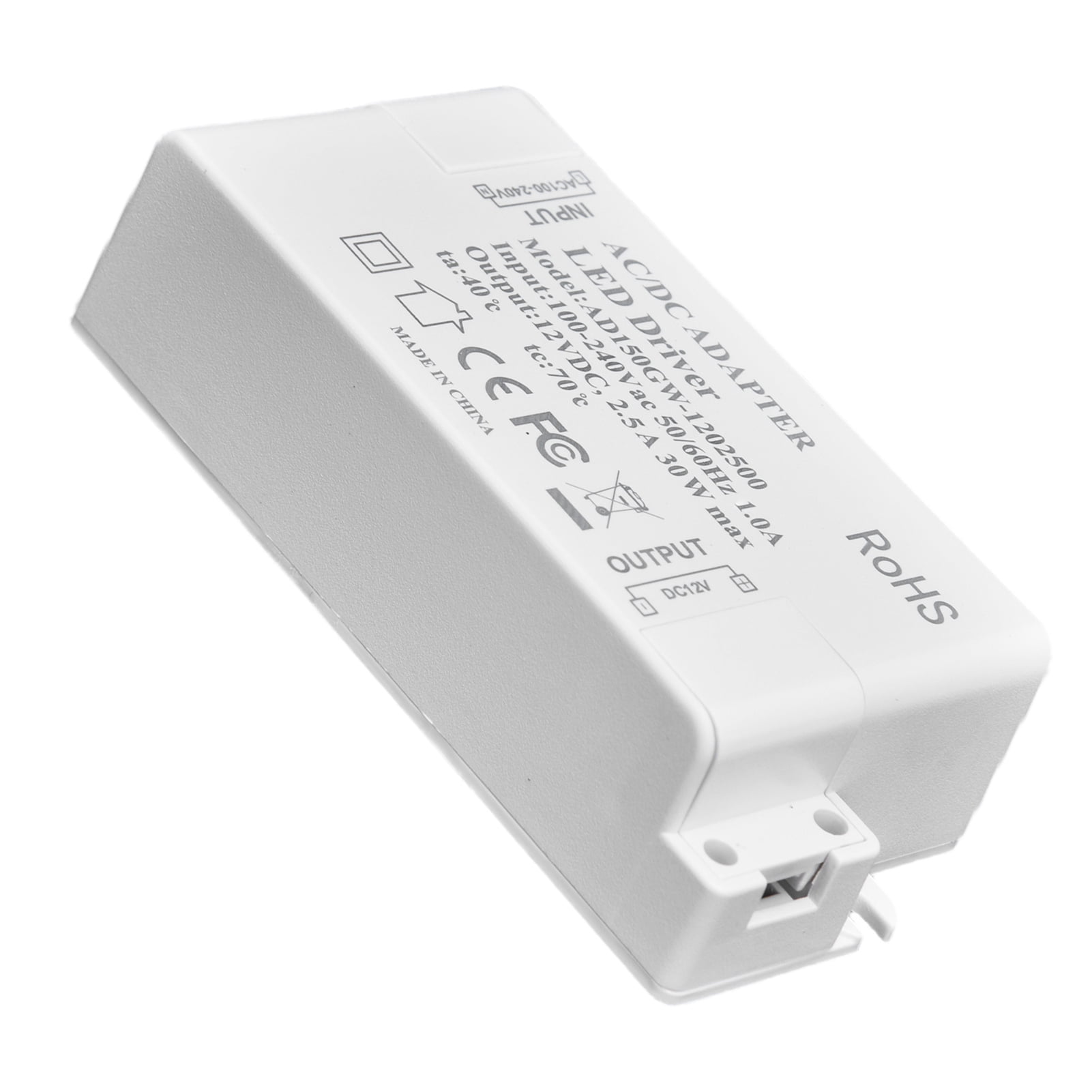 LED Light Transformer, 30W DC 12V 2.5A Constant Voltage Short Circuit