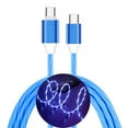 thumbnail image 1 of LED Light Up USB C Charging Cable, USB C to USB C Charger Cable, 3A Type C Fast Charging Cable, Compatible with i-Phone 15 Charger/ 15Pro/ 15Plus/ 15Pro Max (3.3 ft, Blue), 1 of 7