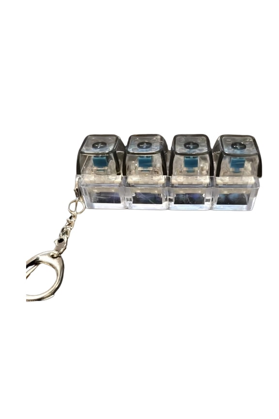 LED Light Up 4 Key Keyboard Keychain Handheld Decompression Device For Attention And Productivity