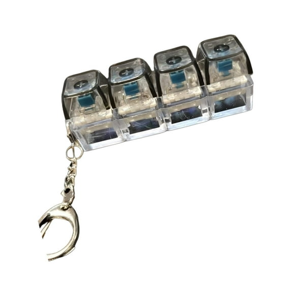 LED Light Up 4 Key Keyboard Stress Relief Keychain Clickers Toy For Focus And Productivity