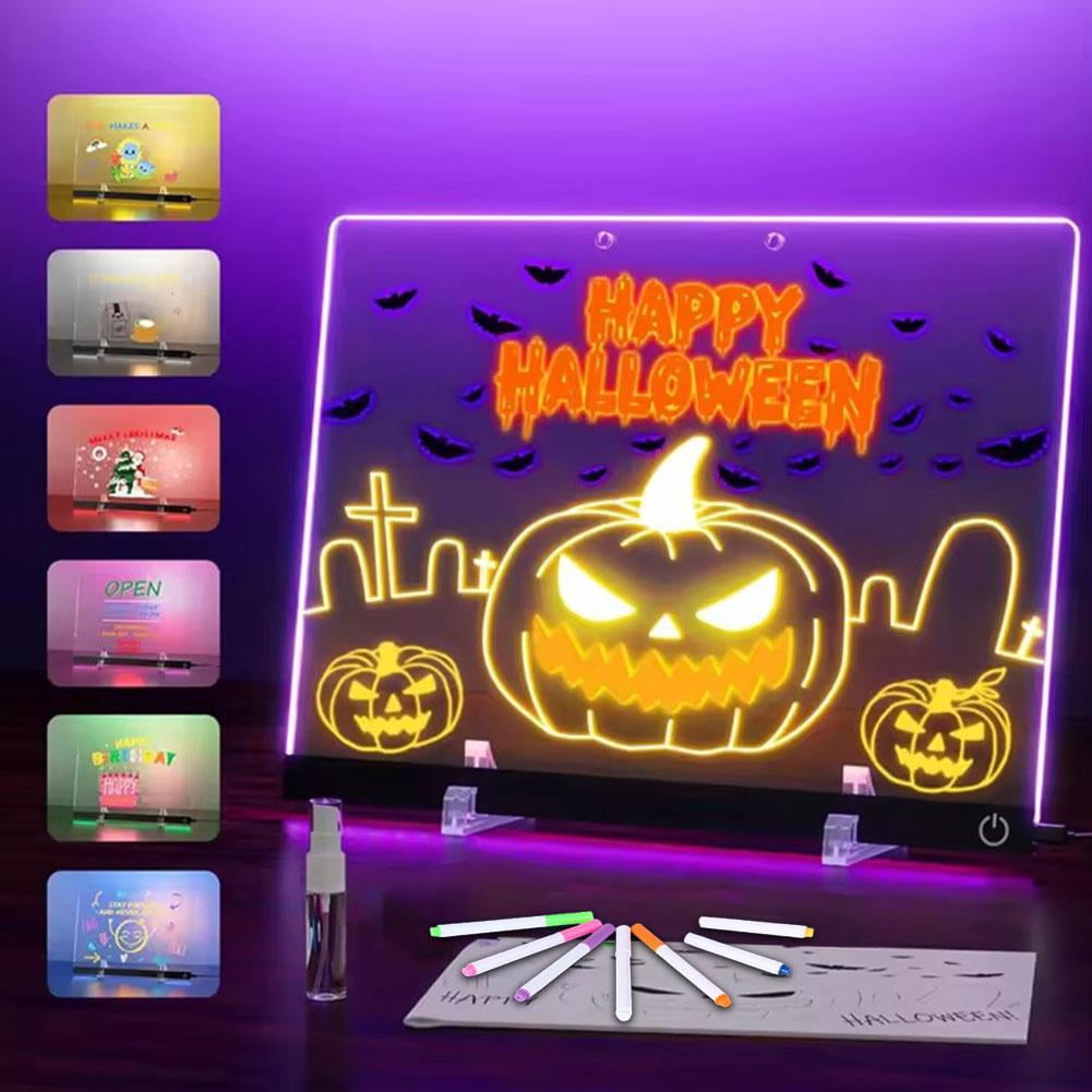 LED Light Up Acrylic Writing Board - Glowing Message Board for Home ...