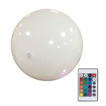 LED Light Up Beach Ball with Remote Control, 16 Color Changing Inflatable Pool Toy for Water Play and Night Games