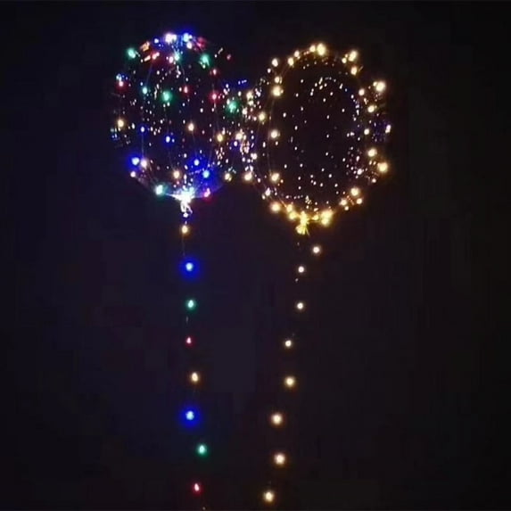 LED Light Up Bobo Balloons,Flashing Handles,18 Inches Bubble Bobo Balloons,70 cm Sticks,Christmas Birthday Party Decoration