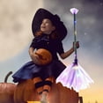 thumbnail image 1 of LED Light Up Broomstick for Halloween Costume Accessory,Witch Ride Flying Prop with Glowing Effects for Cosplay Parties and Decorations, 1 of 7