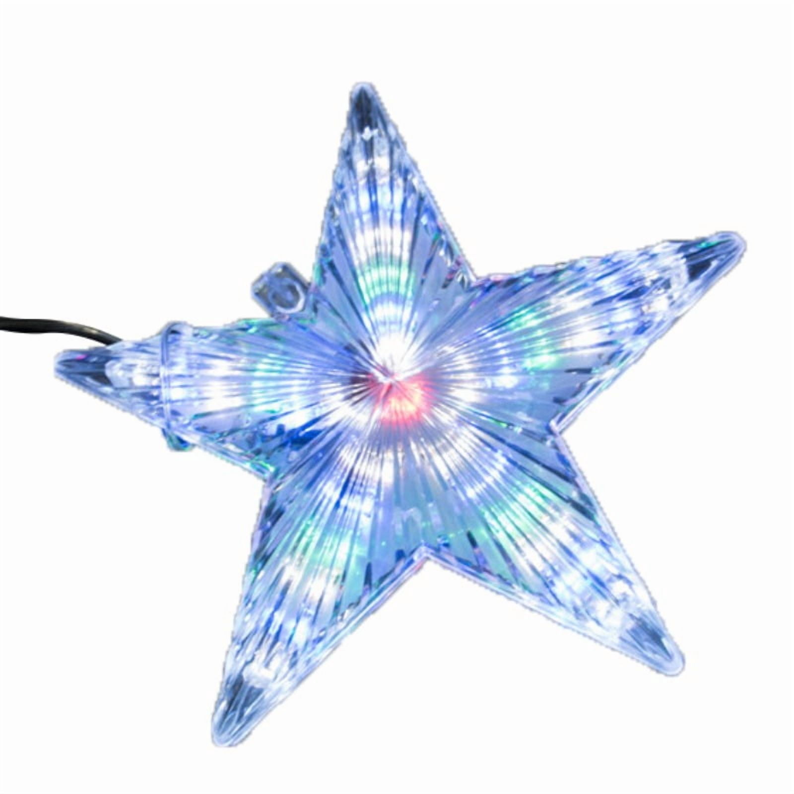 LED Light Up Christmas Tree Topper Star Xmas Tree Ornaments Party Home ...