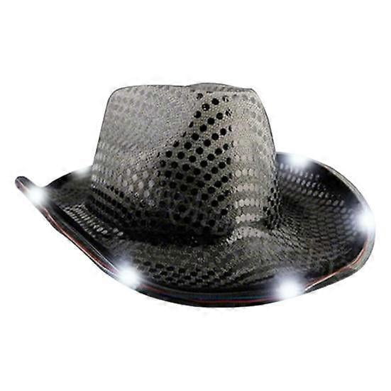 LED Light-Up Cowboy Hat Retro Western Style Luminous 5 Color Available Sunshade