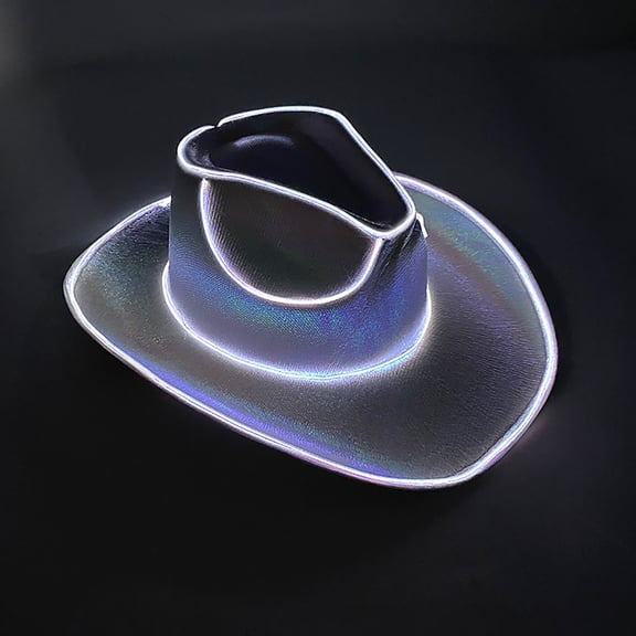 LED Light Up Cowboy Hat with Multiple Flashing Modes for Parties, Festivals, Halloween and Cosplay