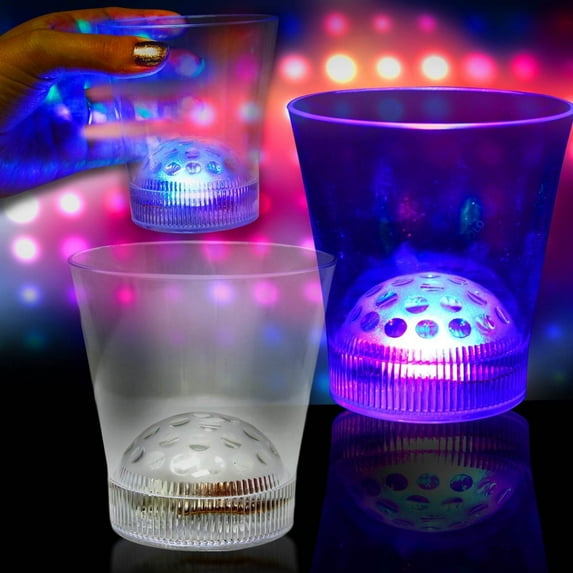 LED Light Up Disco Ball 8 oz Rocks Glass Cocktail Drinkware