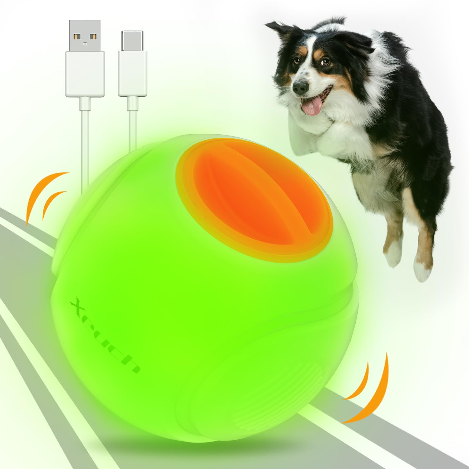 LED Light Up Dog Ball Toys, Rechargeable Bounce-Activated Durable Fetch ...