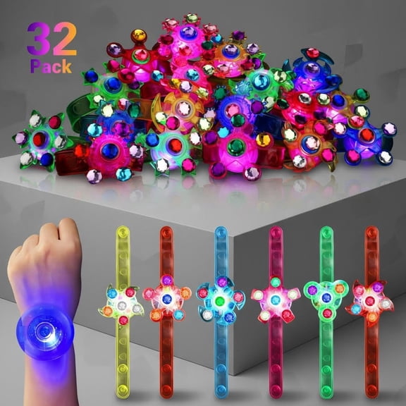 LED Light Up Fidget Spinner Bracelets, Glow in The Dark Party Favors