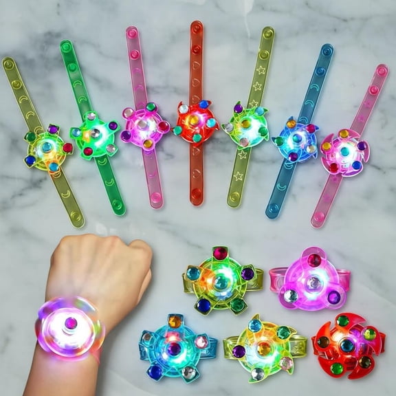 LED Light Up Fidget Spinner Bracelets, Glow in The Dark Party Supplies, Birthday Gifts, Treasure Box Toys, Goodie Bags Stuffers