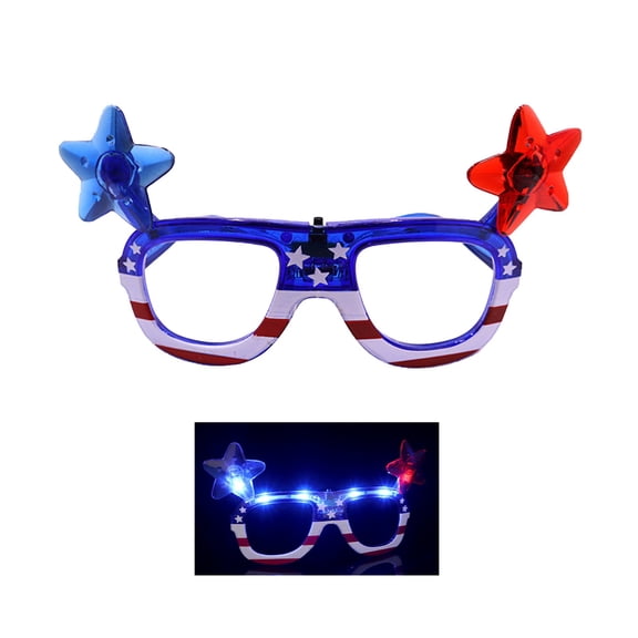 LED Light Up Flag Glasses Patriotic Eye Wear For Patriotic Fourth Of July Party Party Props