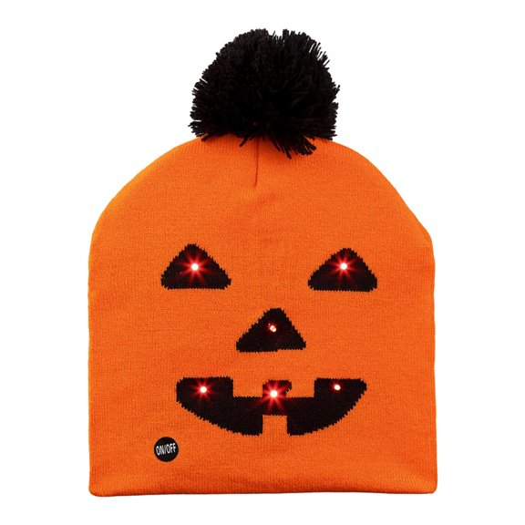 LED Light Up Halloween Knit Beanie, Flashing Hat, Cosplay
