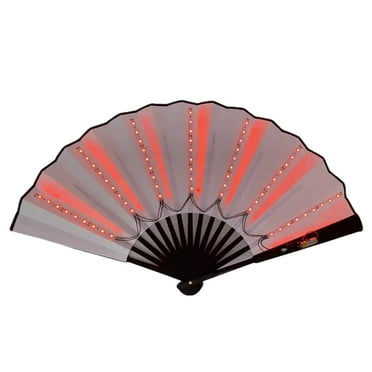 LED Light Up Hand Fan for Line Dancing | Foldable Clacking Performance Fan with Music Sync Mode