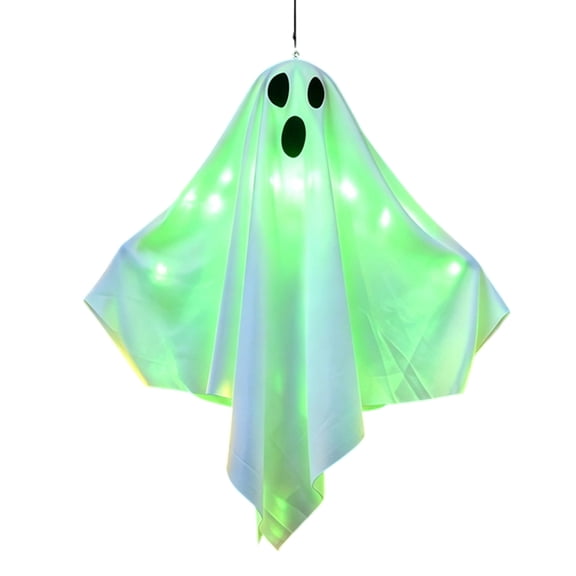 LED Light Up Hanging Ghost Decoration for Indoor Outdoor Halloween Party Haunted House Yard Home Wall Door Window Decor