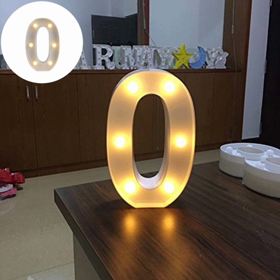 LED Light Up Marquee Number Sign Battery Operated Plastic Tabletop Lamp for Birthday Wedding Party Festival Home Wall Decor