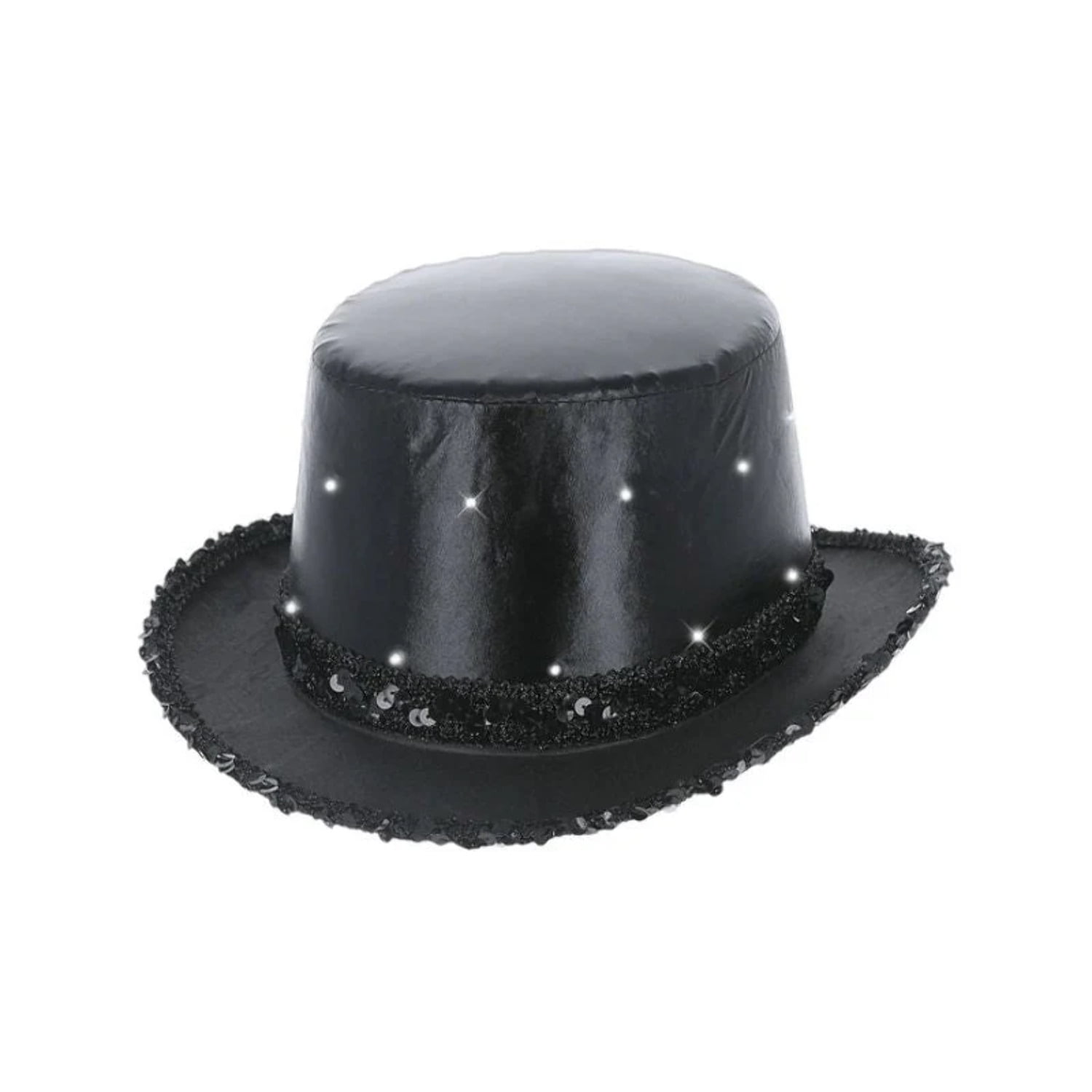 LED Light Up Metallic Top Hat Black Adult LED Light Up Metallic Top Hat Black Adult