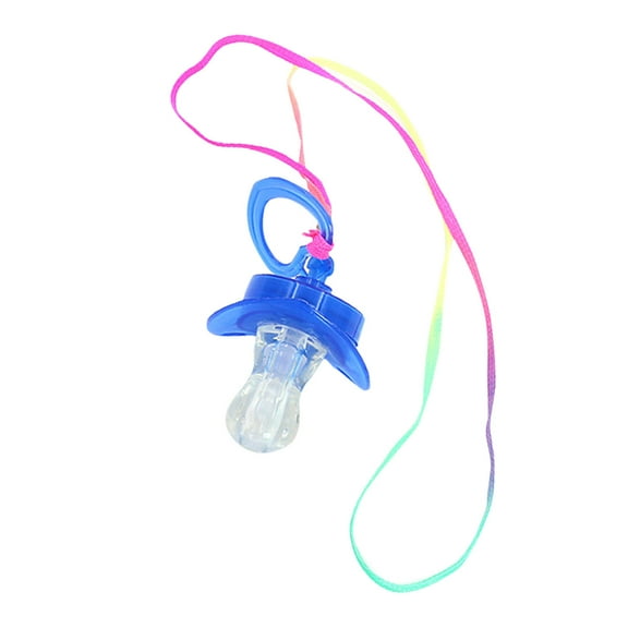 LED Light Up Pacifier Whistle Necklace Glow Party Favors Rave Birthday Pink