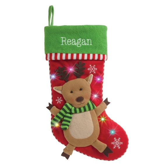 LED Light Up Personalized Plush Stocking with 5 Styles to Choose From